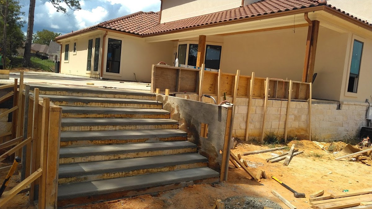 Concrete steps being formed at a home